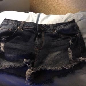 Dark jean shorts